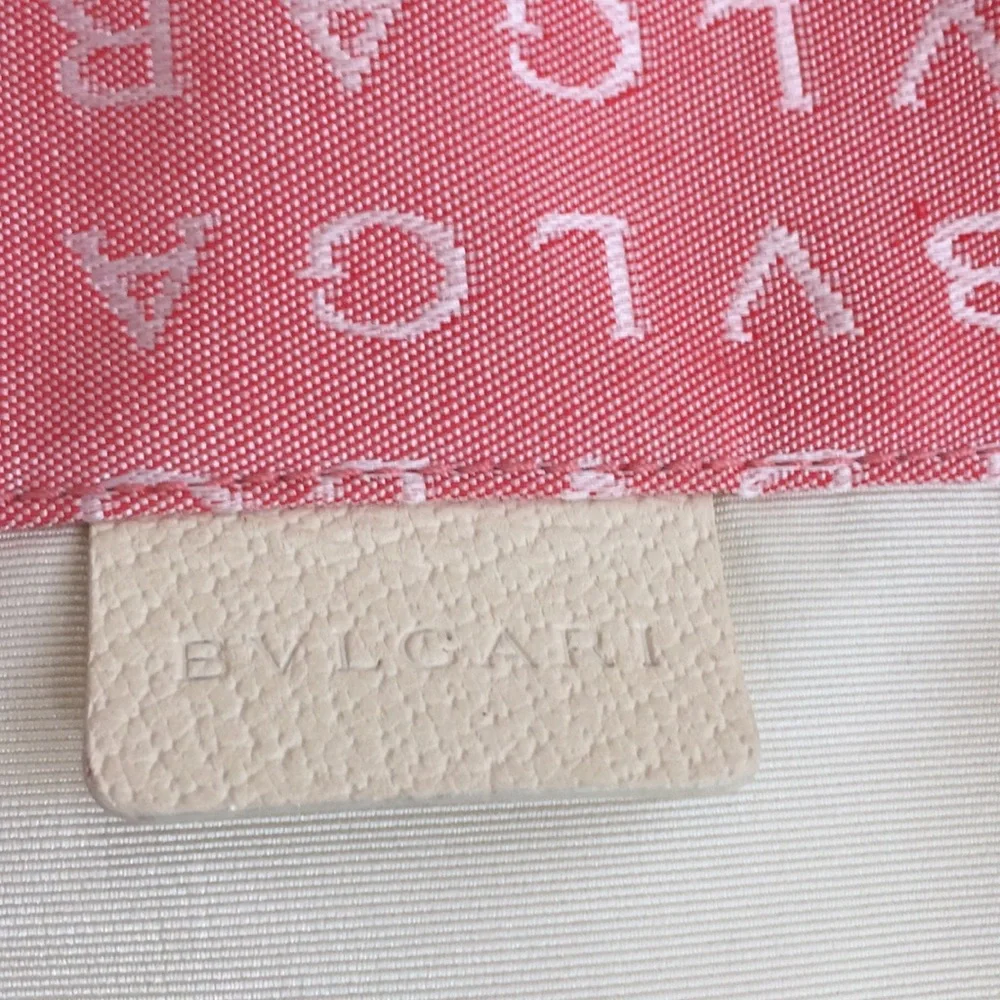 BVLGARI MAEREA Pink/Coral Leather Trim Satchel - Picture 14 of 15